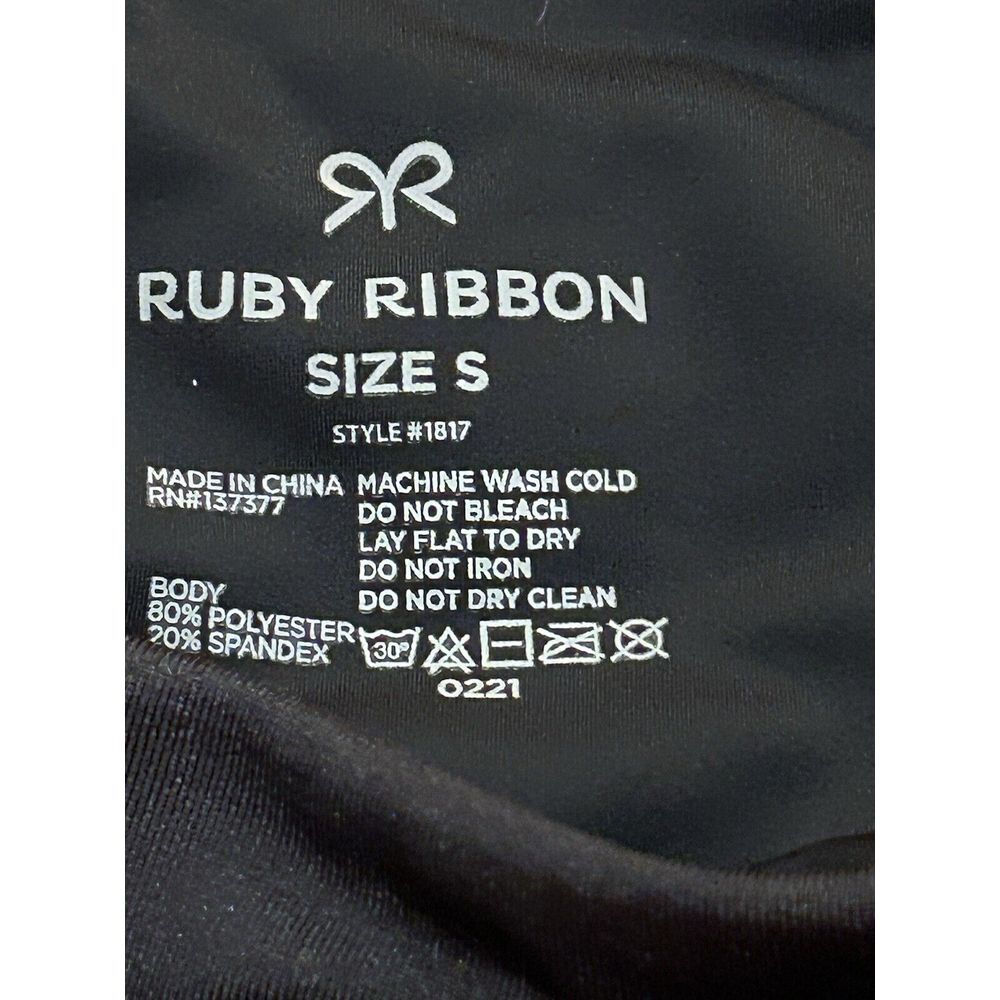 Ruby Ribbon Sport Crop Leggings Orange Black Stripe Size Small NWT - Picture 7 of 7
